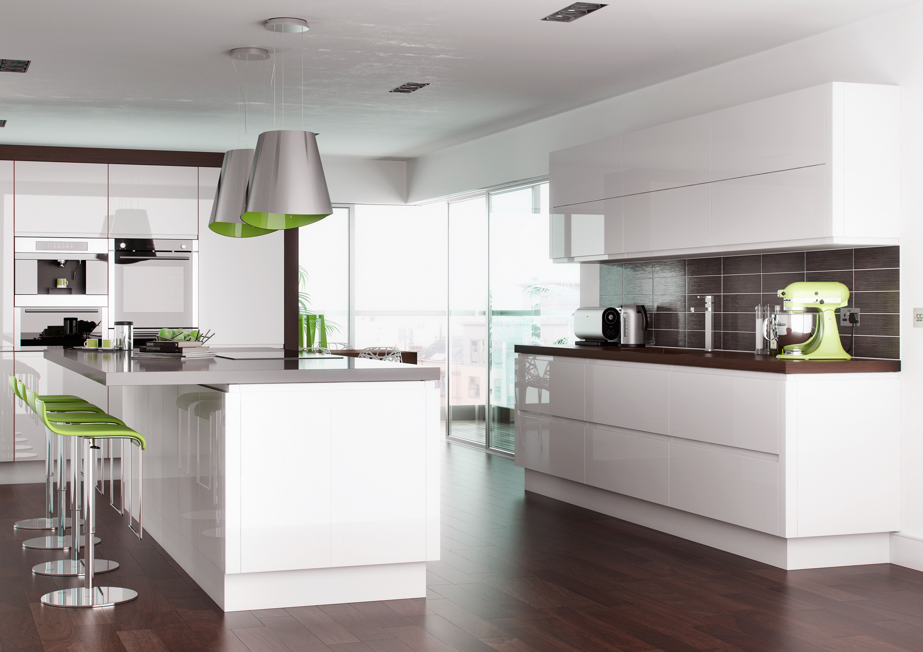 contemporary white gloss kitchen
