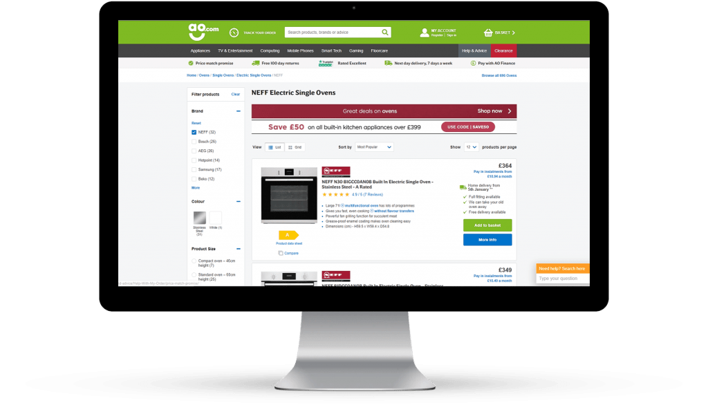 We price match appliance prices