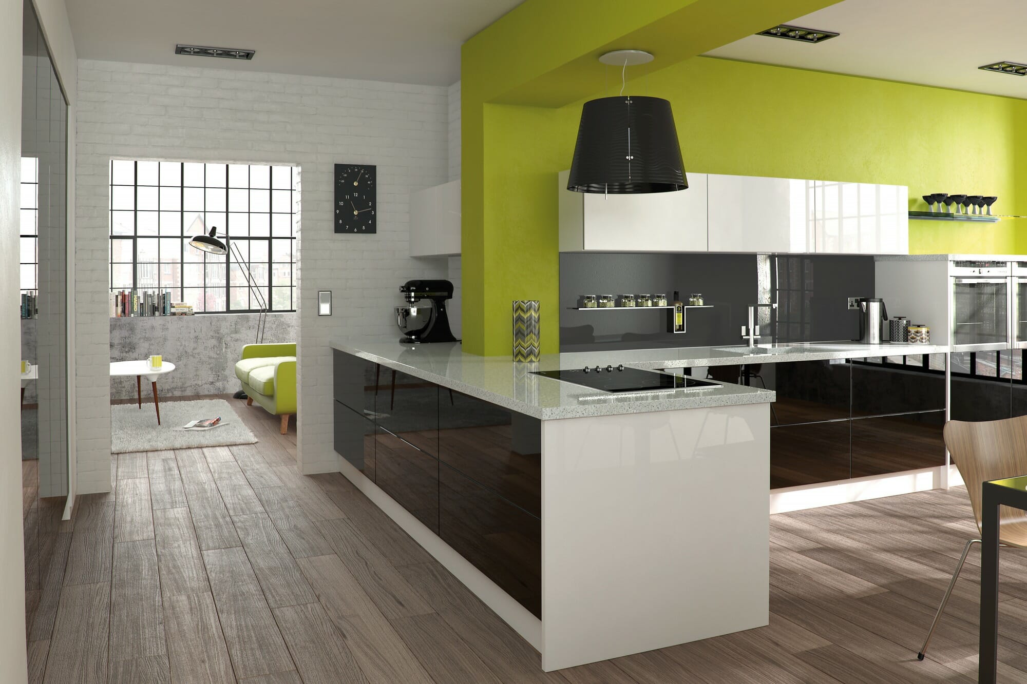 Glacier Black & White Kitchen