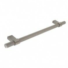 Knurled Bar Handle, Polished Stainless Steel Effect