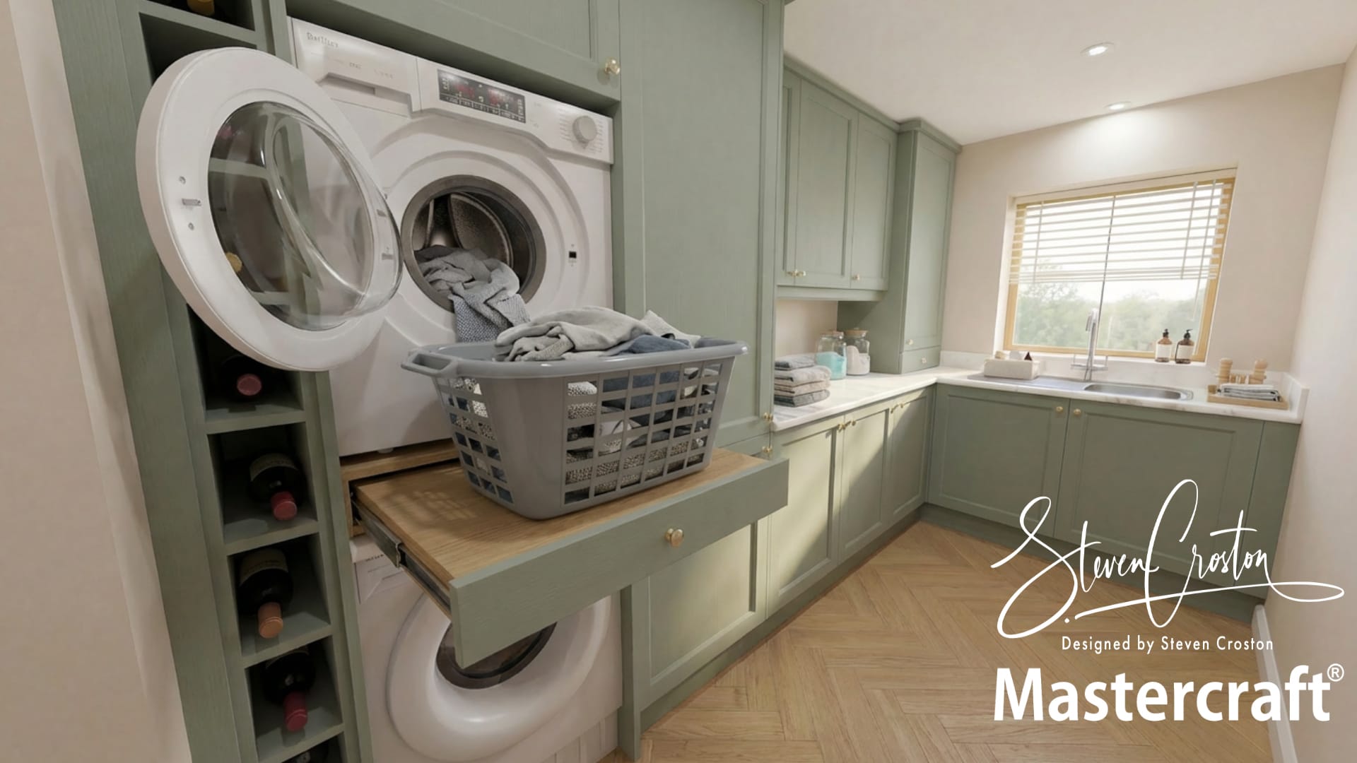 Reed Green utility room design by Steven Croston - Mastercraft